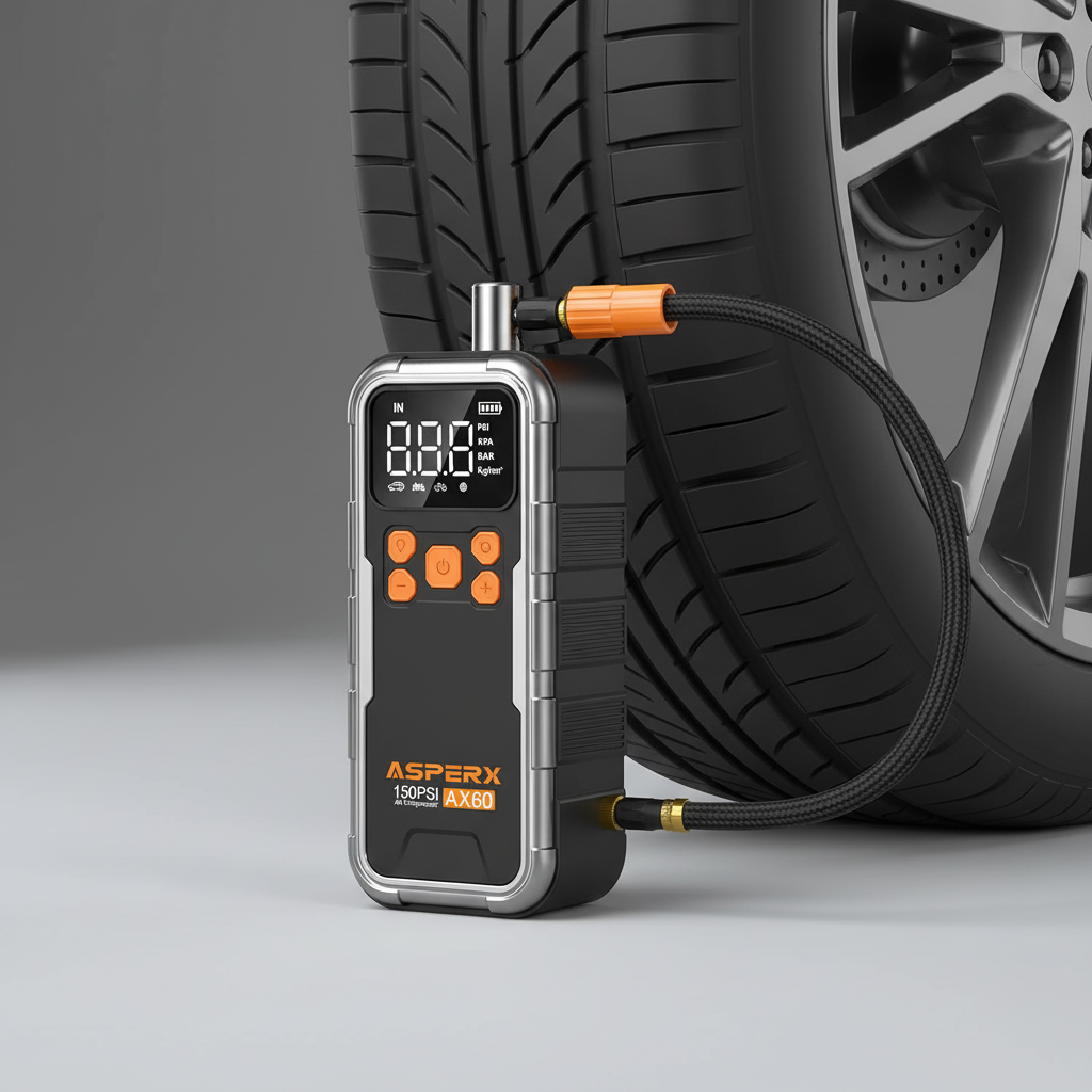 3X Faster 150PSI Cordless Tire Inflator – Portable Air Compressor with Digital Gauge & LED Light for Cars, Motorcycles, Bikes & Balls